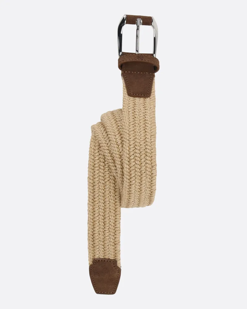 van Laack Geflochtener Gürtel mit Lederspitzen Beige