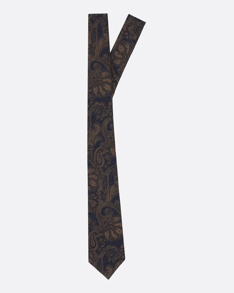 van Laack Jacquard-Krawatte mit Paisley Design Beige