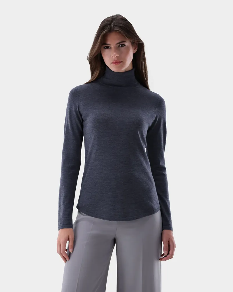 van Laack Rollkragenpullover aus Ultrafeiner Merinowolle Grau