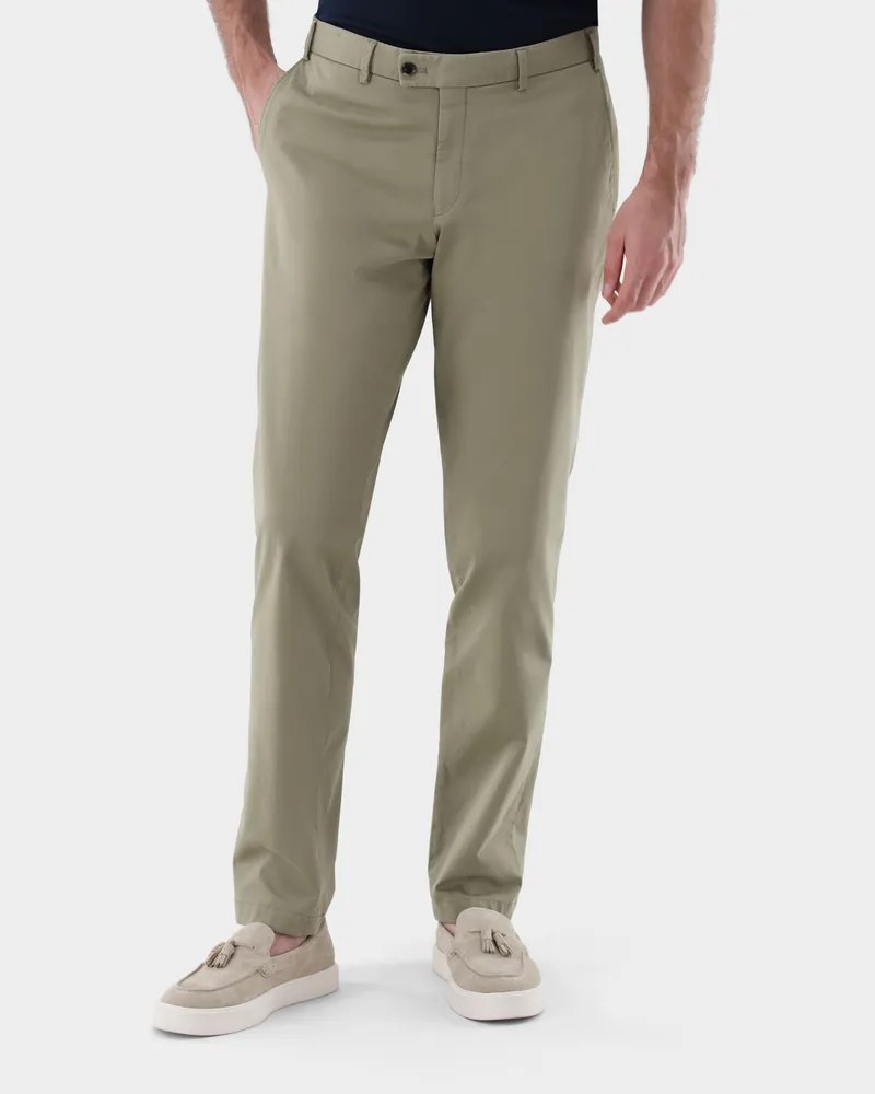 van Laack Chinohose mit Stretch Slim Fit Grün