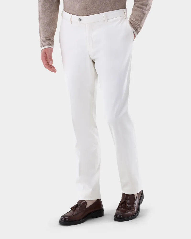 van Laack Chinohose mit Stretch Slim Fit Cremefarben