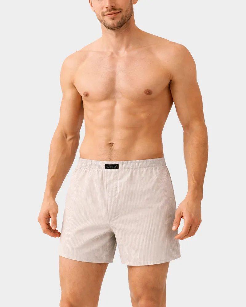 van Laack Boxershorts gestreift aus Popeline Beige