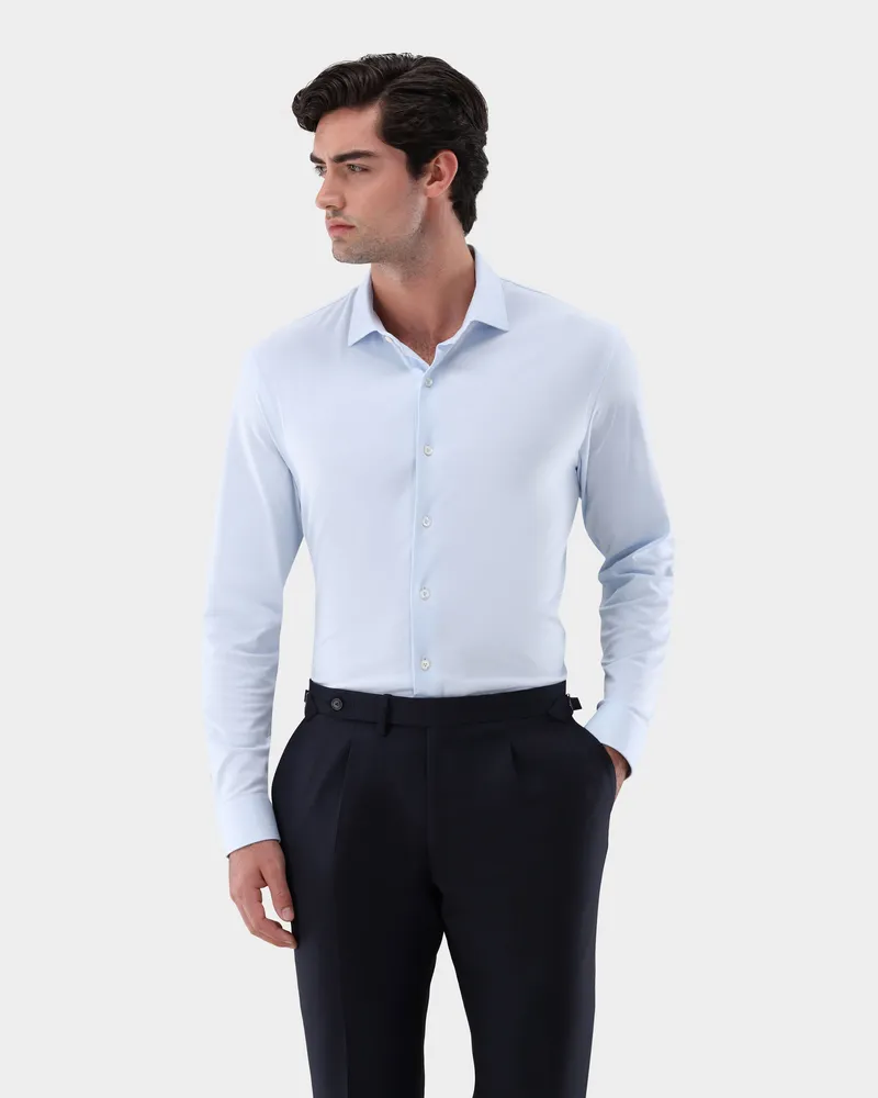van Laack Hemd mit 4-Wege Stretch Slim Fit Blau