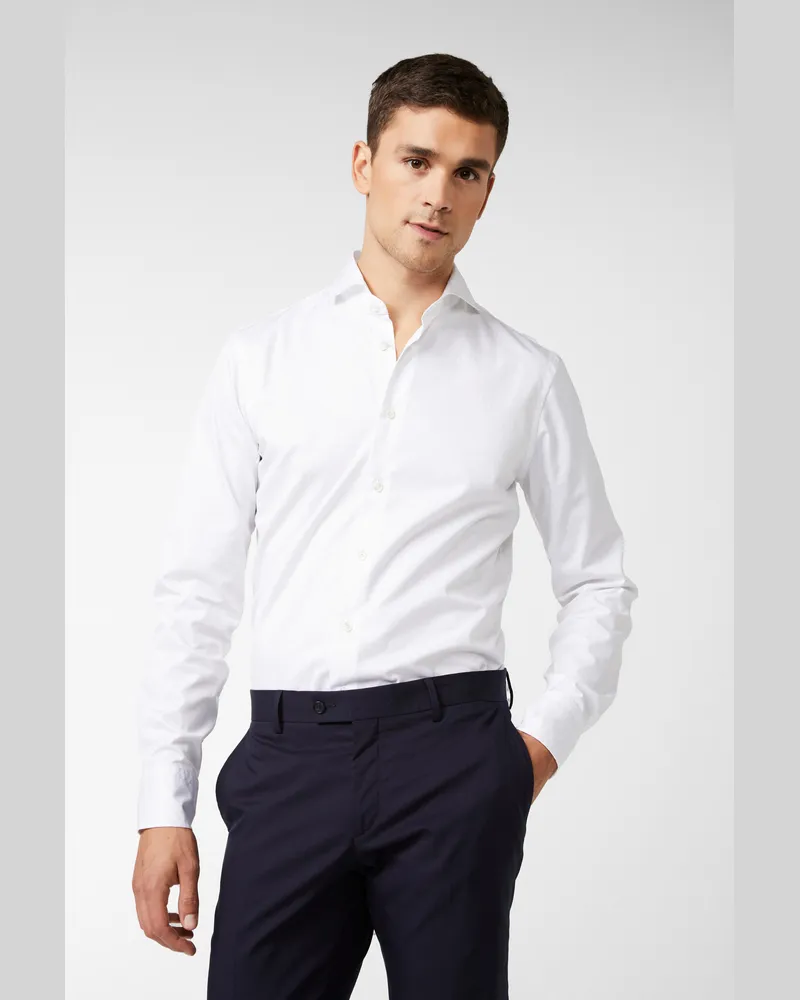 van Laack Twill Hemd Slim Fit Weiß