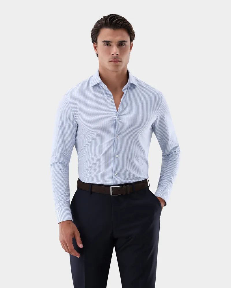 van Laack Hemd mit 4-Wege Stretch Slim Fit Blau