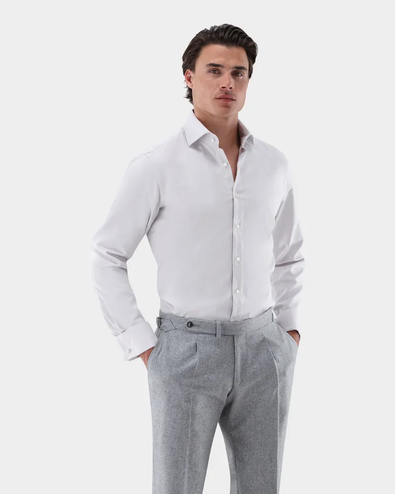 van Laack Businesshemd mit Doppelmanschette Tailor Fit Grau
