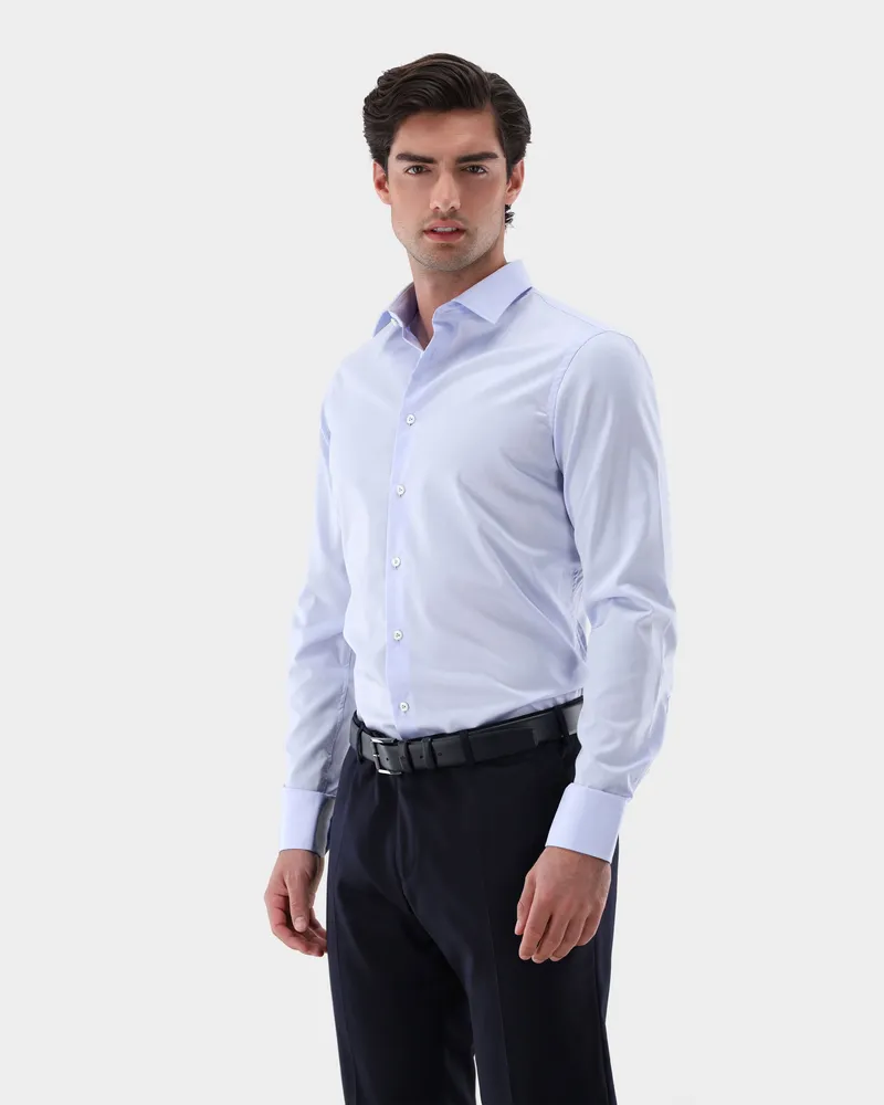 van Laack Twill-Hemd bügelfrei Slim Fit Blau