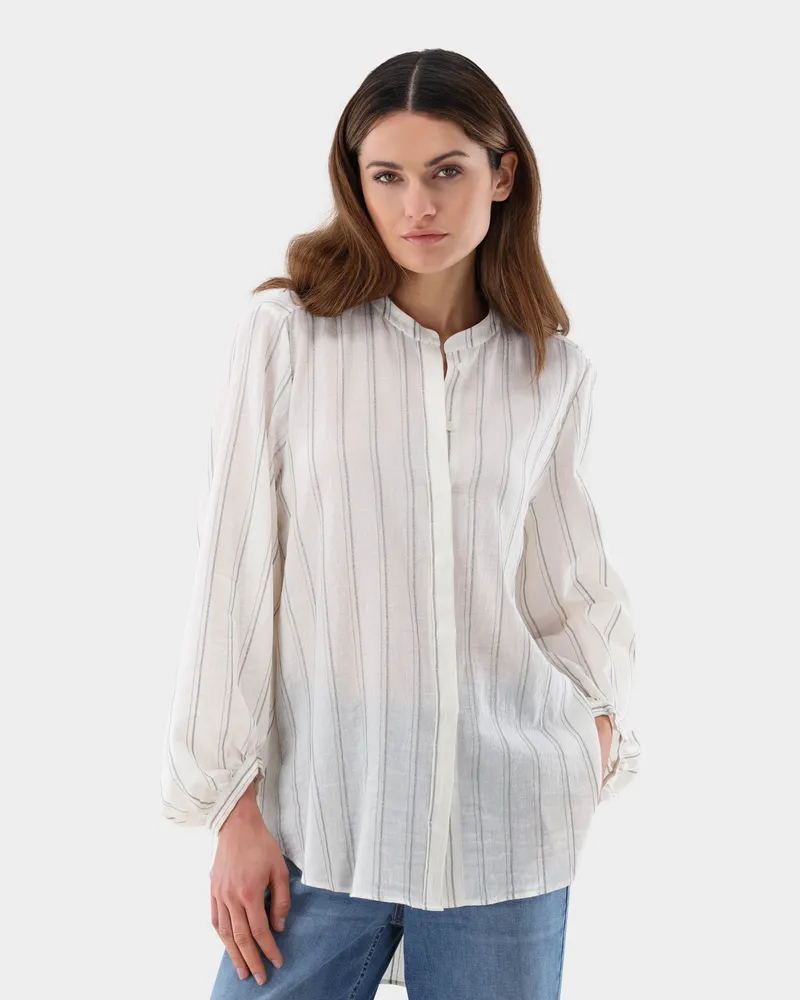 van Laack Lockere Bluse mit Baumwolle und Leinen Beige