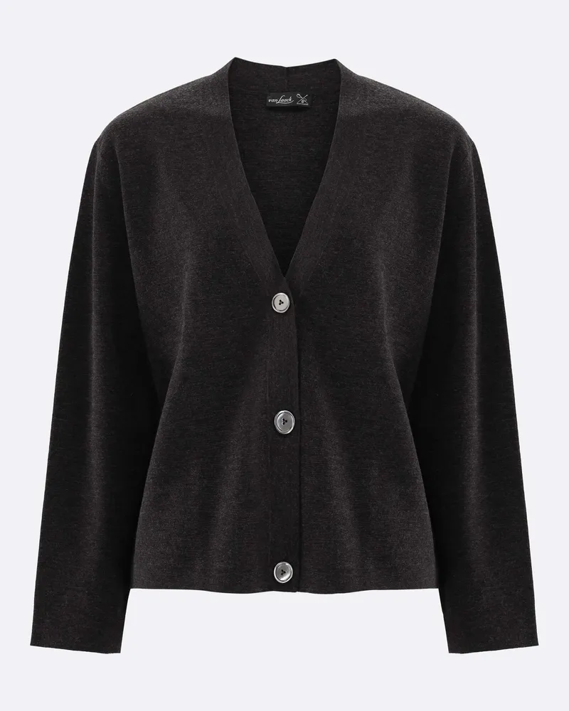 van Laack Cardigan im Milano-Strick aus ultrafeiner Merinowolle Grau