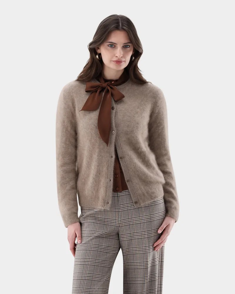 van Laack Strickjacke aus gebürstetem Kaschmir Beige