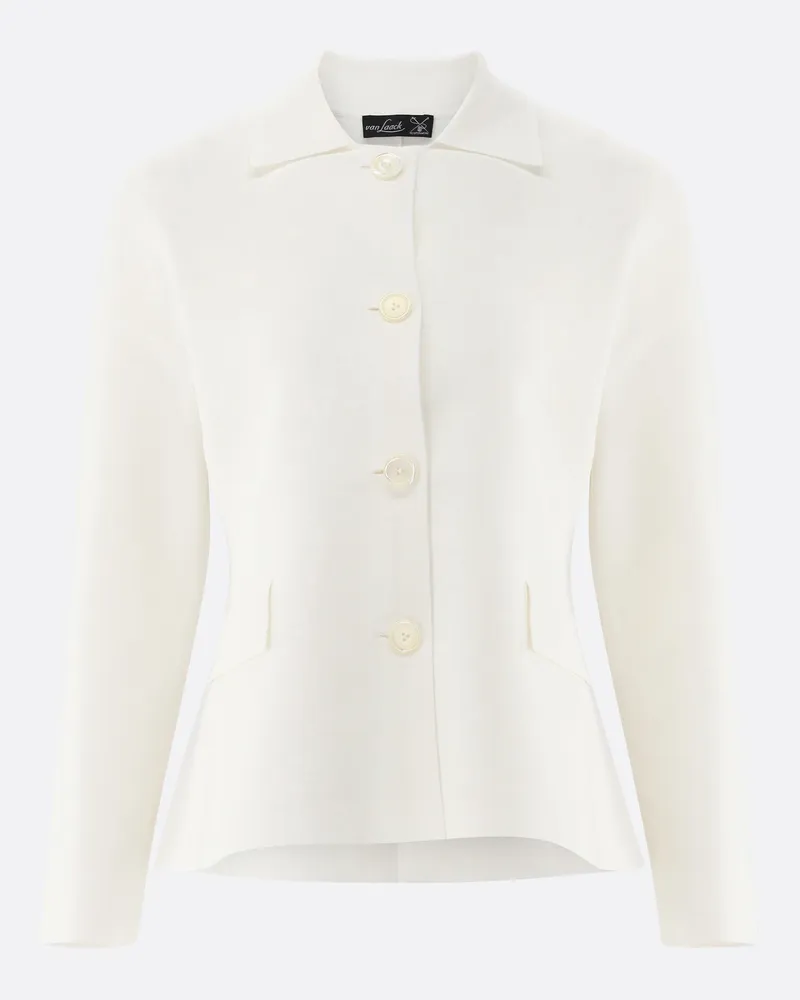 van Laack Blazer gestrickt aus Air Cotton Cremefarben