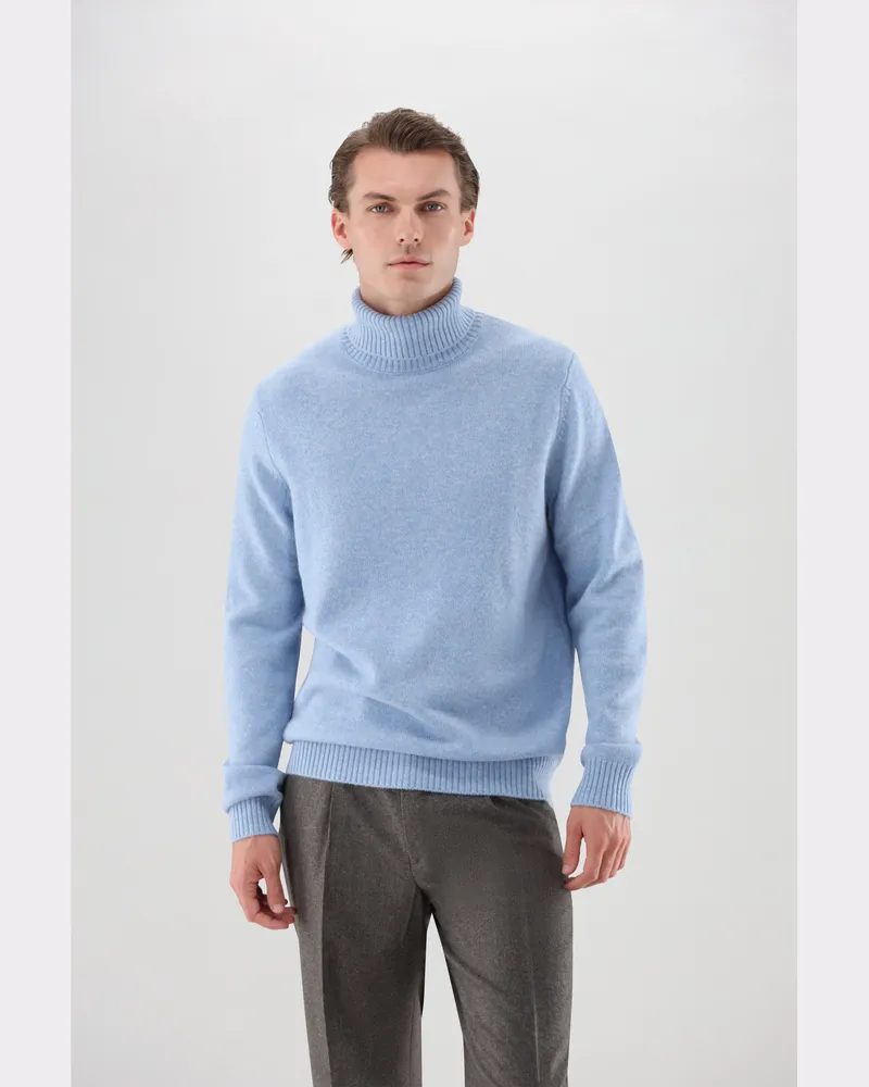 van Laack Rollkragenpullover aus Kaschmir Blau