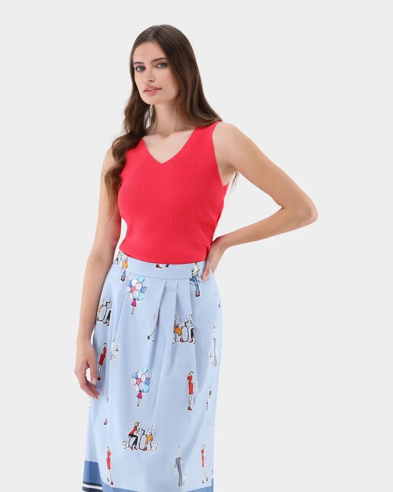 van Laack Tanktop aus Rippstrick Rot