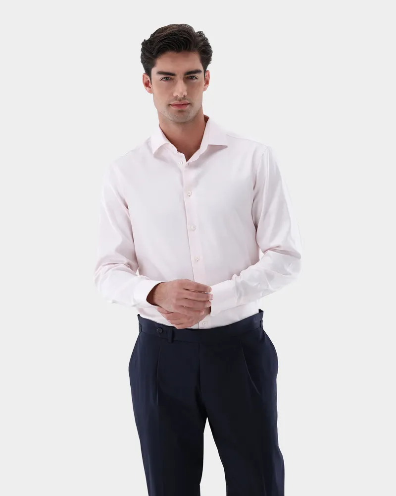 van Laack Strukturiertes Twill Hemd Slim Fit Rot