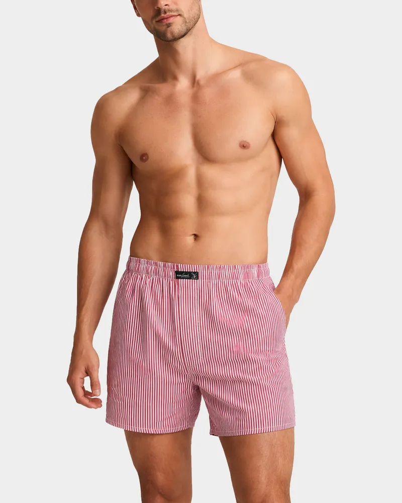 van Laack Boxershorts gestreift aus Popeline Rot