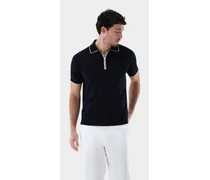 Gestricktes Zip Polo Shirt aus Air Cotton