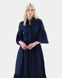 van Laack Maxikleid mit Stickerei Blau