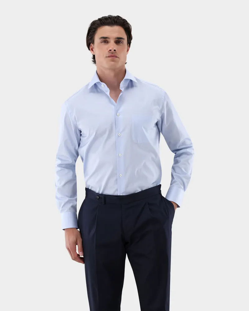 van Laack Hemd gestreift Bügelfreie Comfort Fit Blau