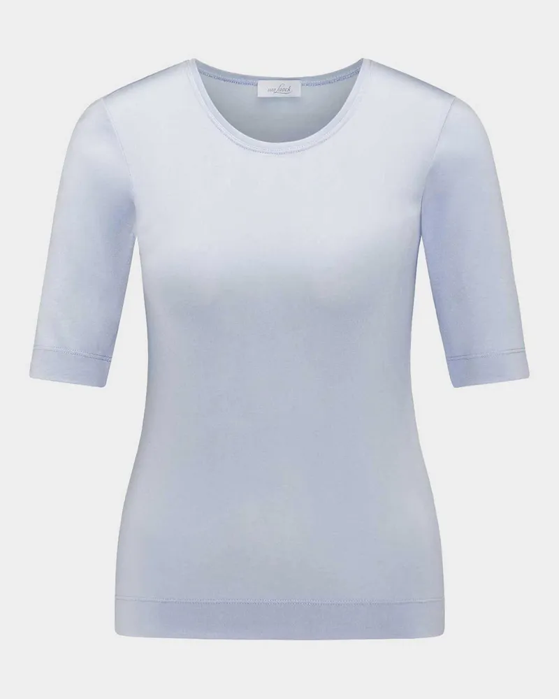 van Laack Rundhalsshirt mit Seide Blau