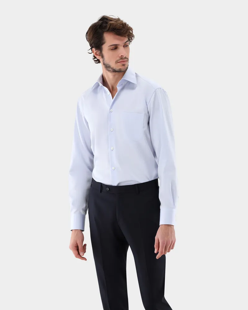 van Laack Bügelfreies Twill Hemd Comfort Fit Blau