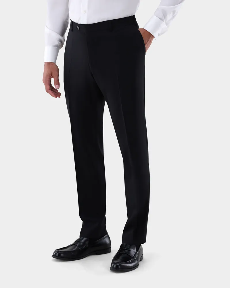 van Laack Anzughose aus Schurwolle mit Bügelfalten Schwarz
