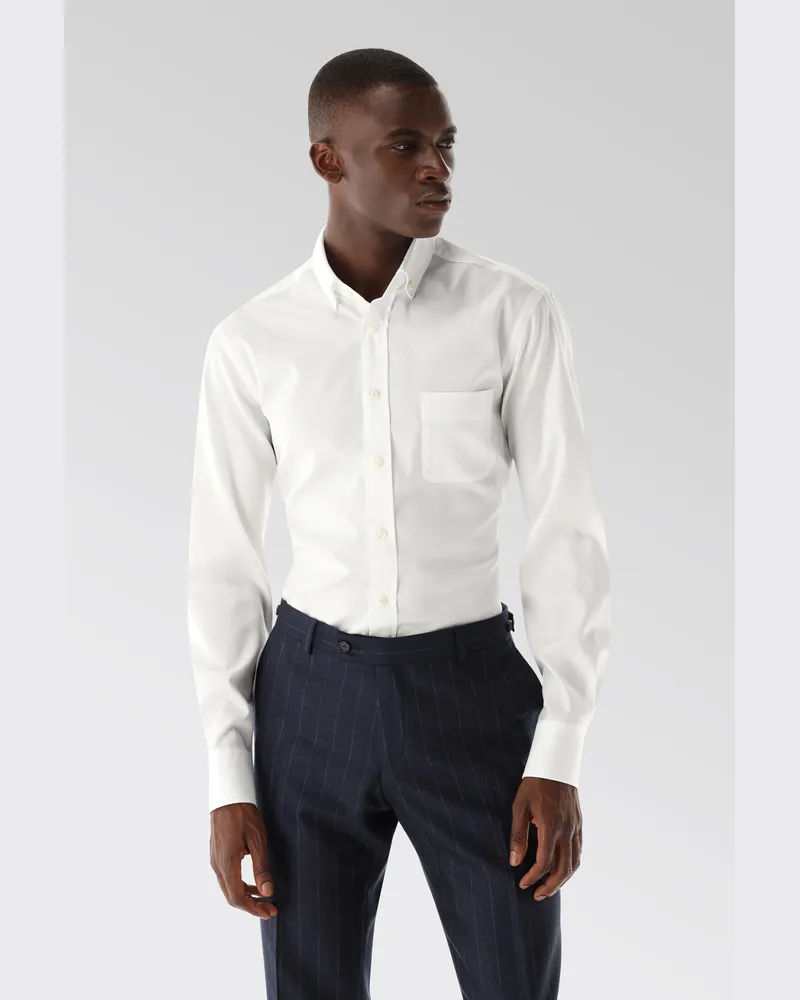 van Laack Hemd mit Strukturmuster Tailor Fit Weiß