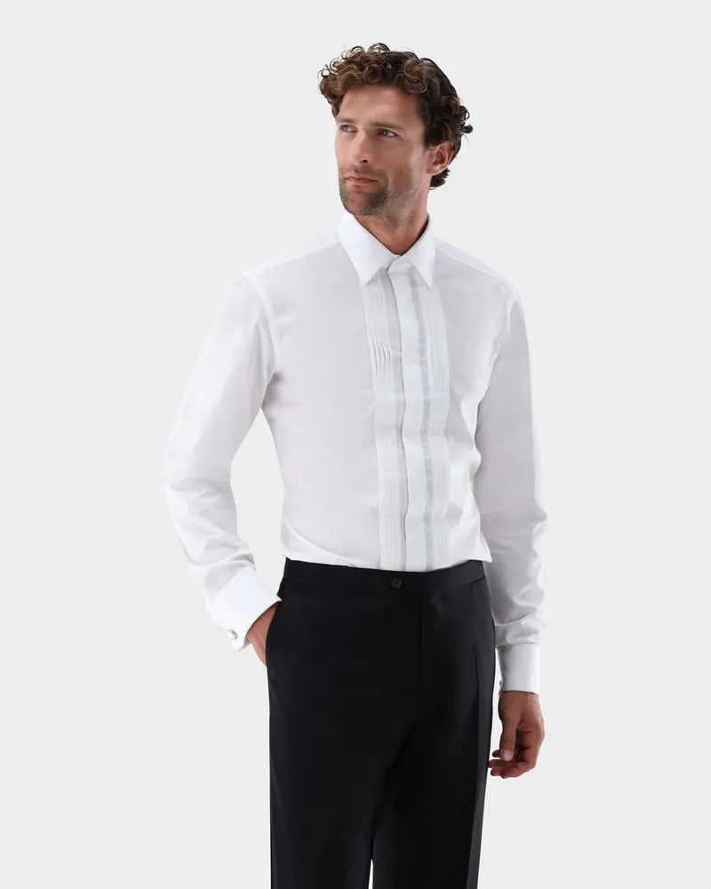 van Laack Smokinghemd mit Plissee-Einsatz Tailor Fit Weiß