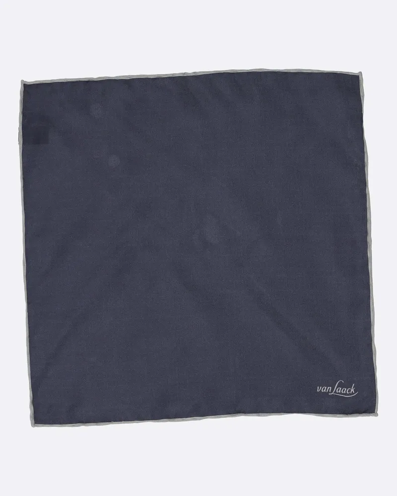 van Laack Einstecktuch aus Seide mit Kontrastrahmen Blau
