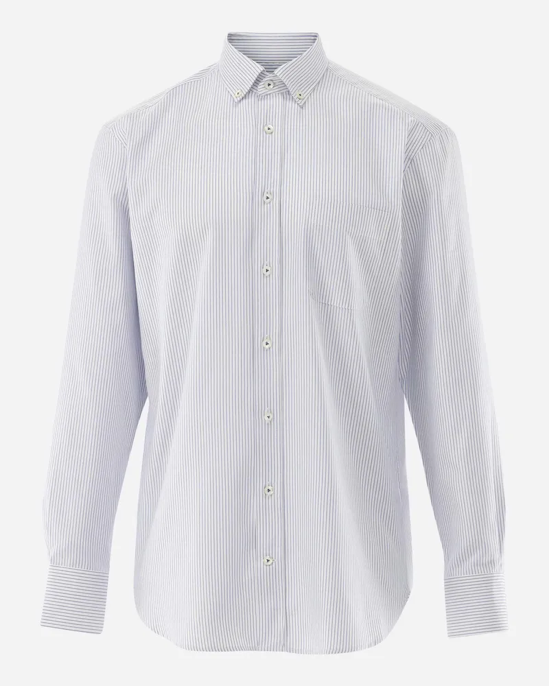 van Laack Dobby Hemd mit Button Down Kragen Comfort Fit Weiß