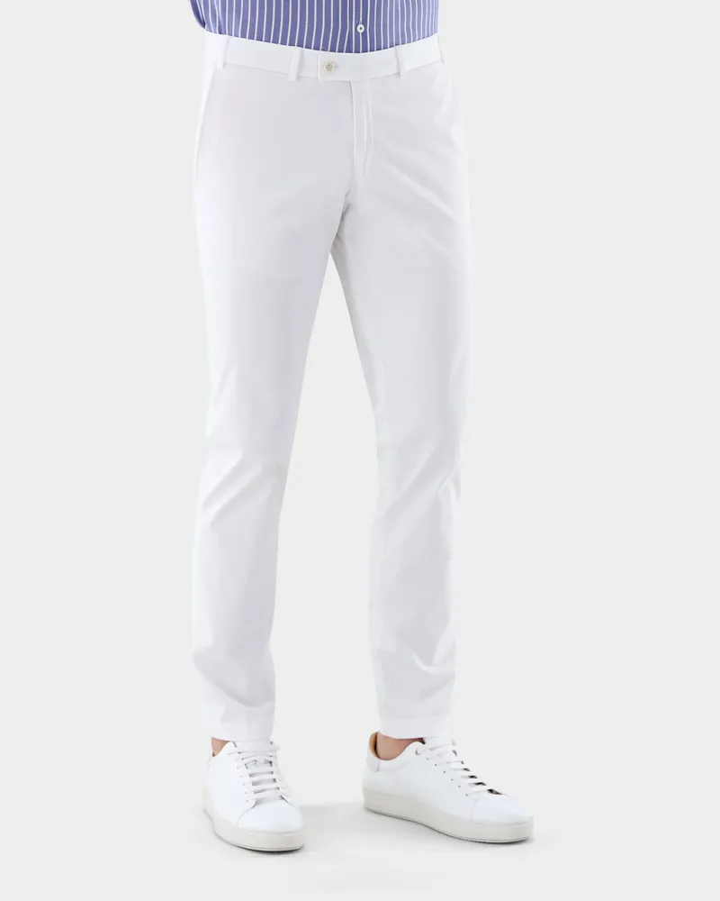 van Laack Chino mit Stretch Slim Fit Weiß