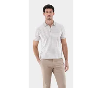 Gestreiftes Strick Polo-Shirt aus Air Cotton
