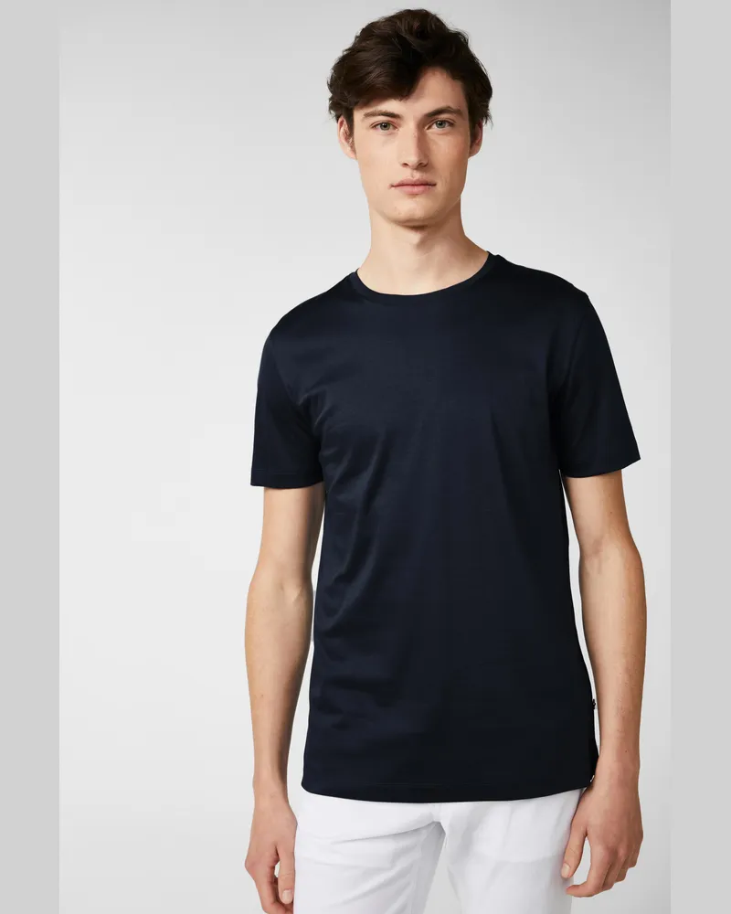 van Laack Rundhals Jersey T-Shirt Slim Fit Blau