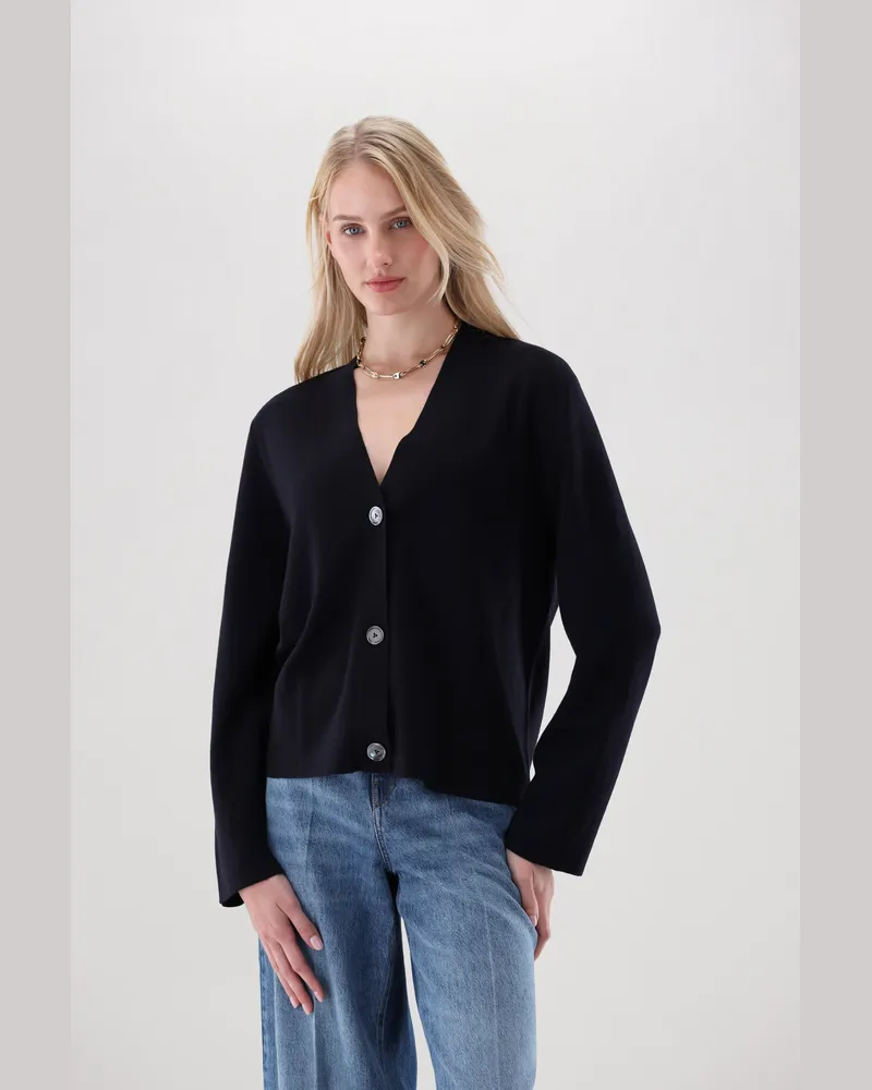 van Laack Cardigan im Milano-Strick aus ultrafeiner Merinowolle Blau