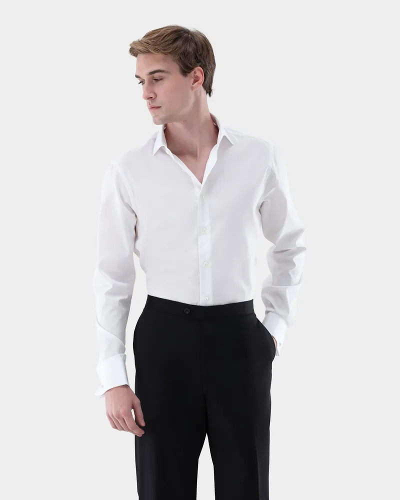van Laack Popeline-Hemd Slim Fit Weiß