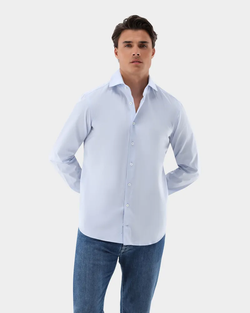 van Laack Popeline-Hemd Tailor Fit Blau
