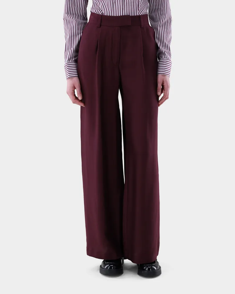 van Laack Hose mit Bügelfalte und Seide Rot