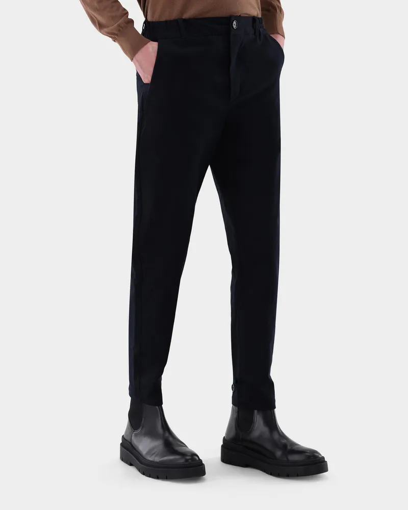 van Laack Freizeithose aus Baumwoll-Gabardine Blau