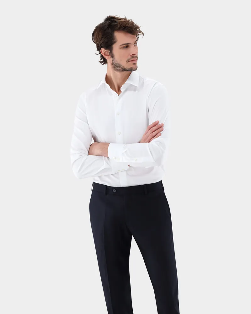 van Laack Popeline-Hemd Slim Fit Weiß