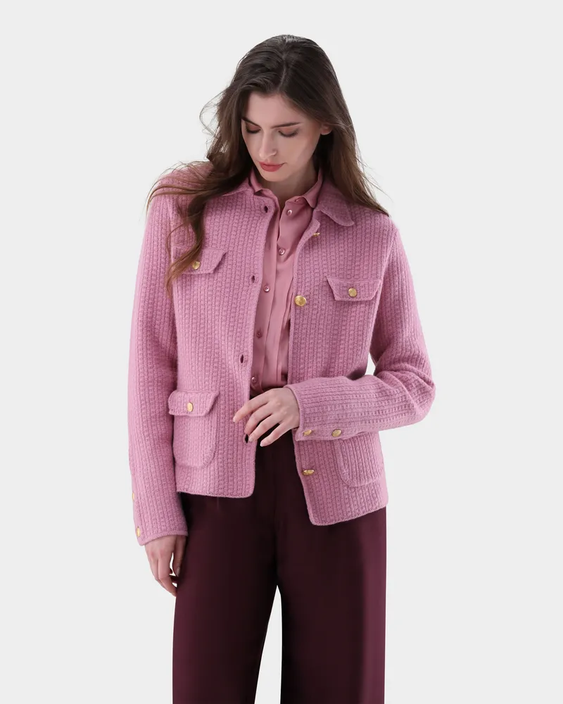 van Laack Blazer aus Tweed Strick Lila