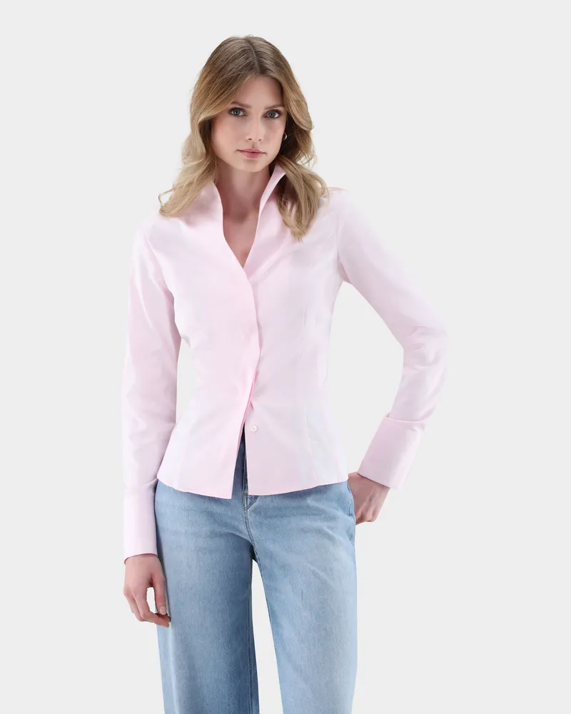 van Laack Twill Kelchkragenbluse Rot