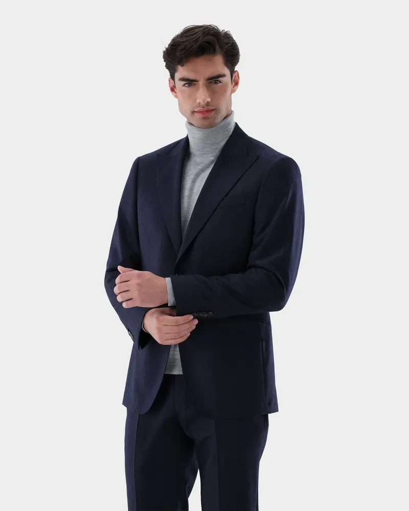 van Laack Sakko ungefüttert aus Wolle Blau