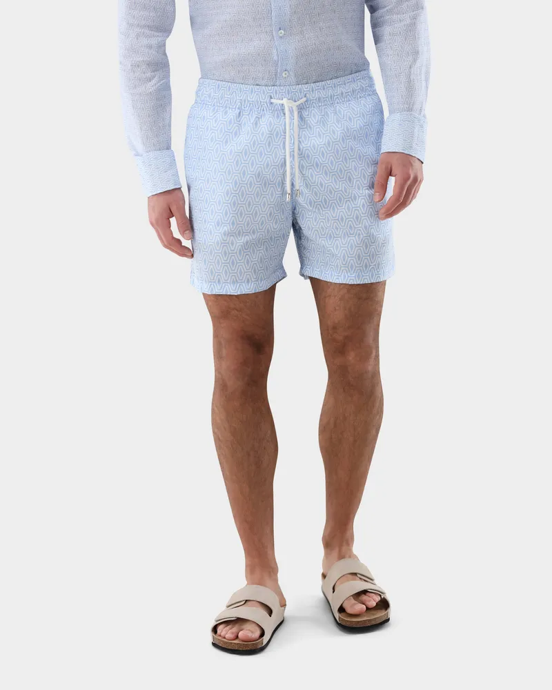 van Laack Badehose mit geometrischem Muster Blau
