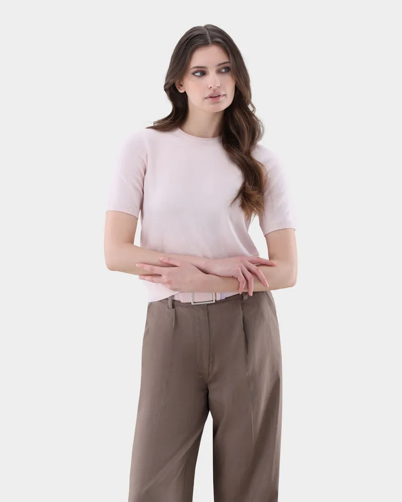 van Laack T-Shirt gestrickt aus Kaschmir Rot