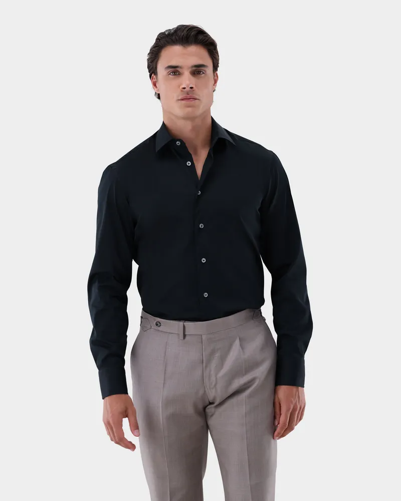 van Laack Popeline-Hemd Tailor Fit Schwarz