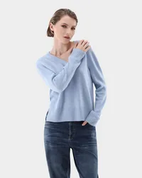 van Laack Kaschmir Pullover mit V-Ausschnitt Blau