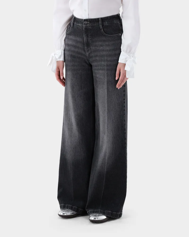 van Laack Jeans mit weitem Bein Grau