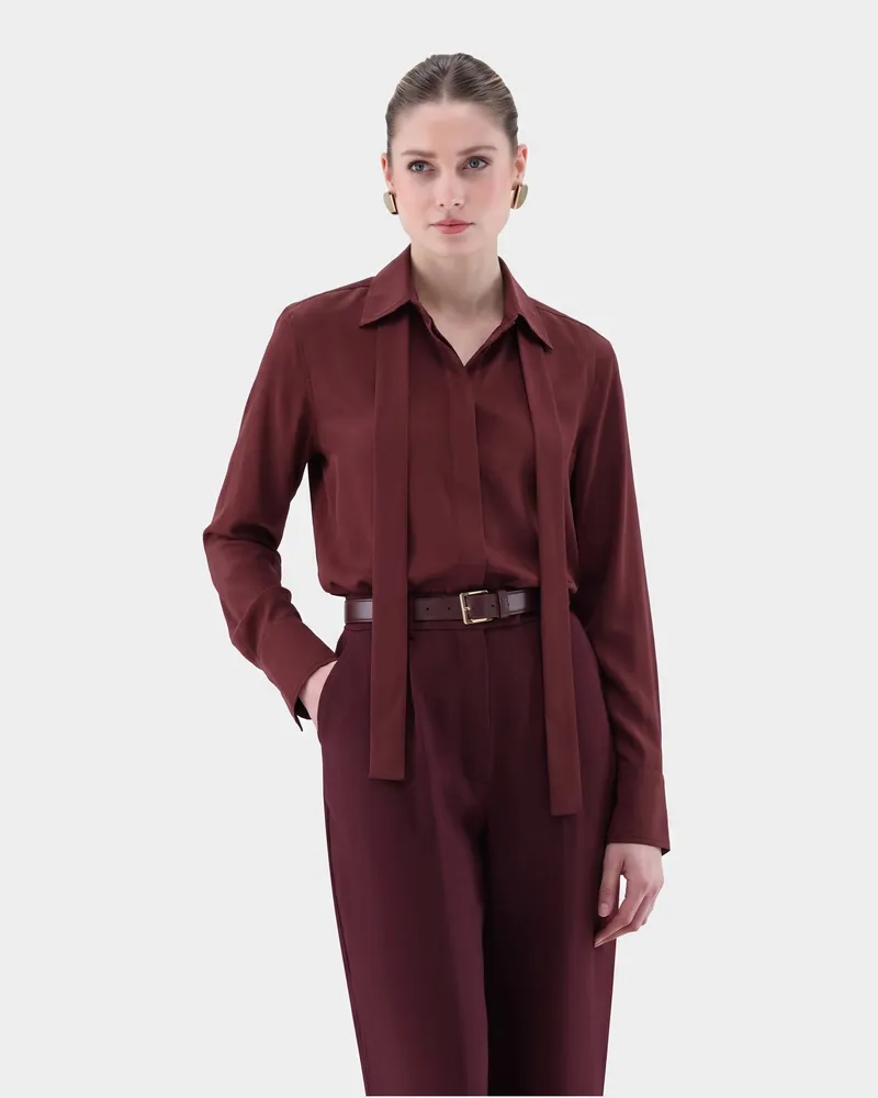 van Laack Hemdbluse aus Seide Rot