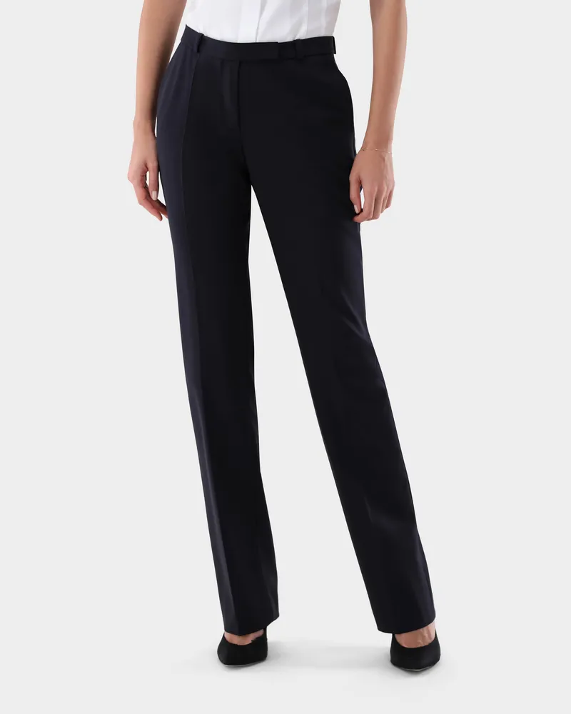 van Laack Hose aus Wolle mit Stretch Slim Fit Blau