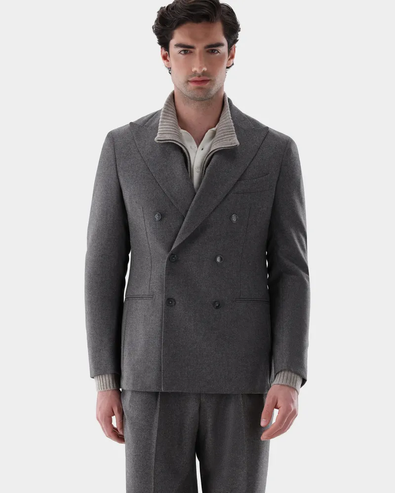 van Laack Flanell Sakko doppelreihig Beige