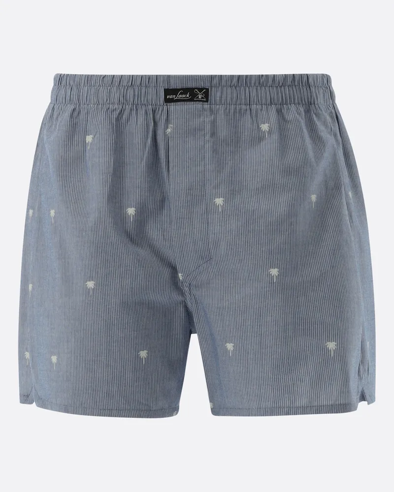 van Laack Boxershorts mit Palmen Druck aus Popeline Blau